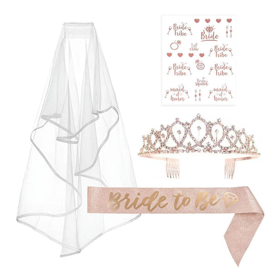 White Blush Rose Gold Bridal Shower Decoration Set Bachelorette Party Supplies Kit