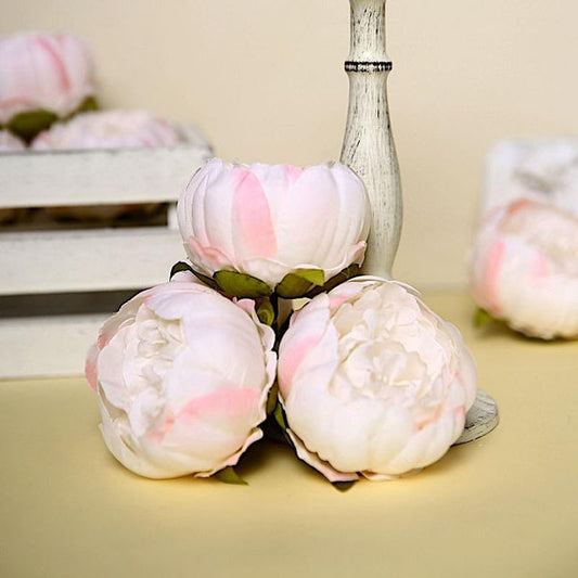 10 pcs 3 in Artificial Faux Silk Peony Flower Heads