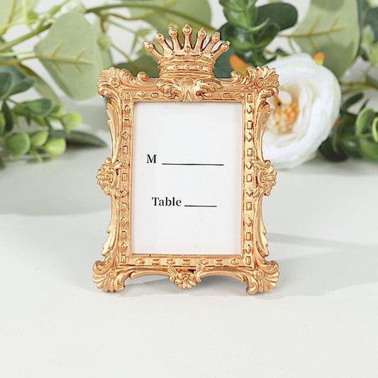 4 Gold 4.5" Royal Crown Picture Frames Wedding Favors