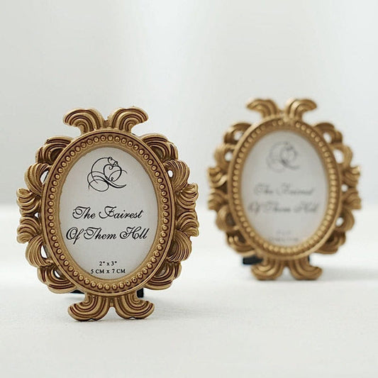 4 Gold 4" Mini Baroque Oval Picture Frames Party Wedding Favors