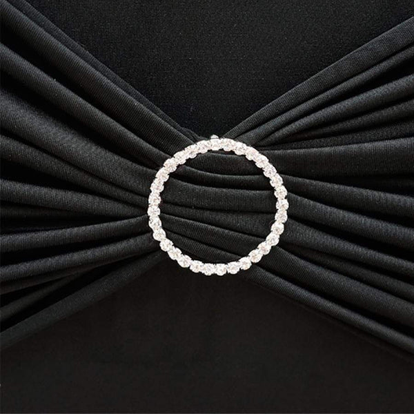 2 in Round Metal Chair Sash Pin Buckle with Rhinestones