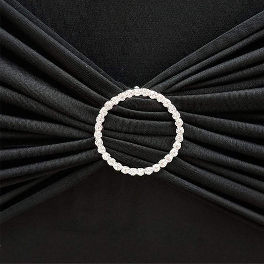 2 in Round Metal Chair Sash Pin Buckle with Rhinestones