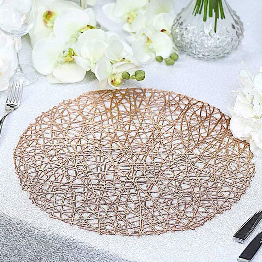 6 pcs 15 in wide Round Vinyl String Placemats