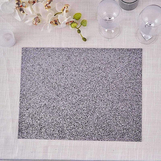 6 pcs 16 in Rectangle Glitter Faux Leather Placemats