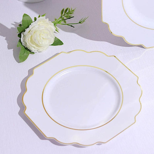 10 pcs 11 in Disposable Baroque Plastic Dinner Plates