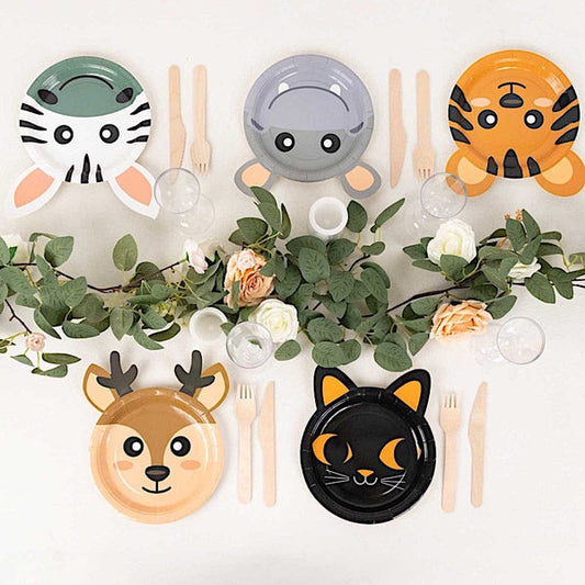 25 Assorted 7 in Disposable Animal Print Appetizer Dessert Paper Plates