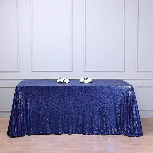90" x 132" Sequin Rectangular Tablecloth