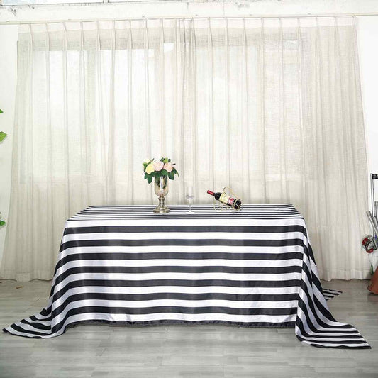 90x156 in Satin Stripes Rectangle Tablecloth