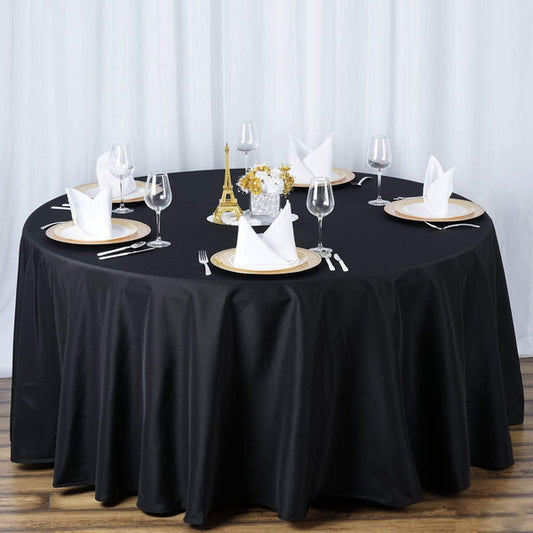 120 in Premium Polyester Round Tablecloth Wedding Party Supplies