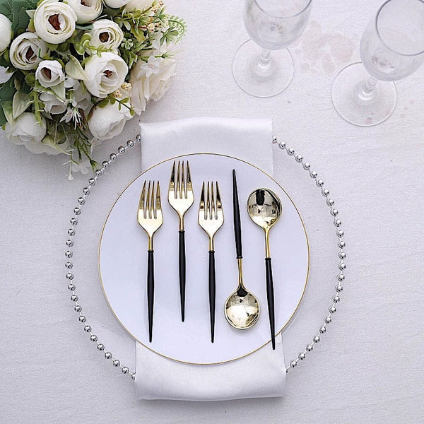 24 Disposable 6 in Premium Plastic Cutlery Spoons and Forks Set