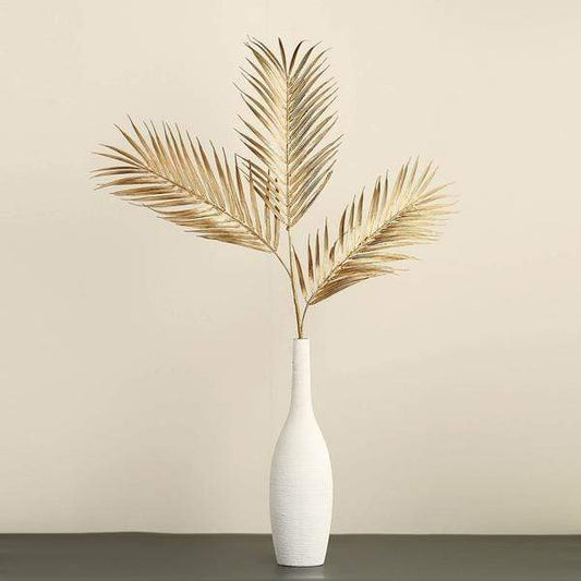 2 Metallic Gold 32" Artificial Palm Tropical Leaves Sprays
