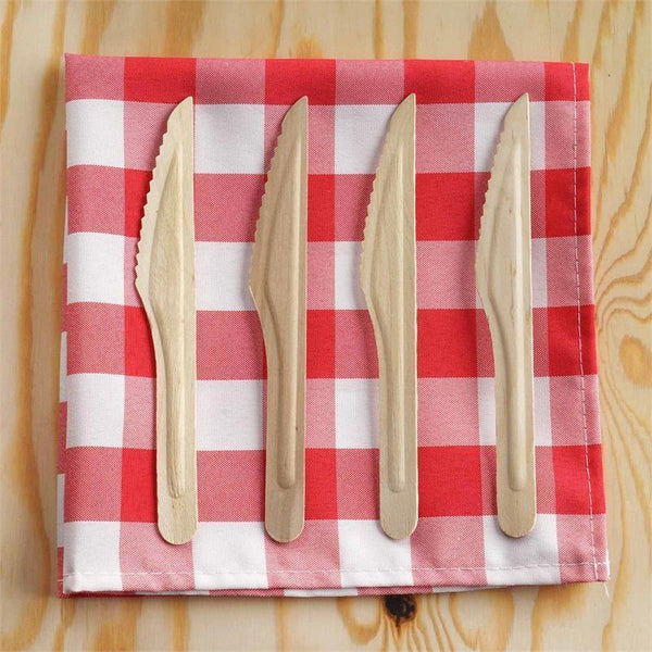 100 pcs 6.5" Natural Birch Wooden Knives