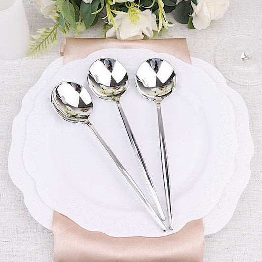 24 pcs 8 in Heavy Duty Plastic Spoons Disposable Cutlery