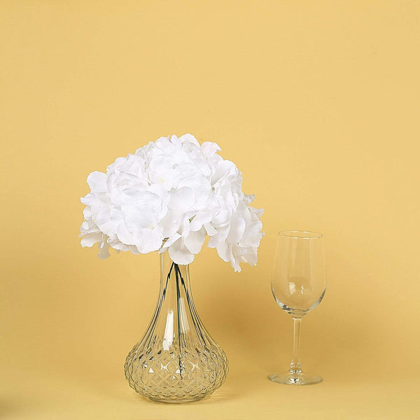 10 Silk Hydrangea Flower Heads with Stems