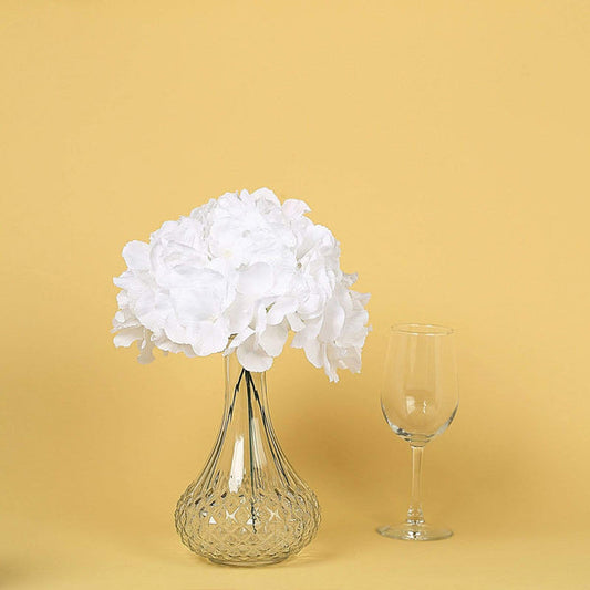 10 Silk Hydrangea Flower Heads with Stems