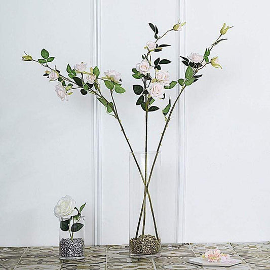 2 pcs 38 in long Single Stem Silk Roses Bouquets