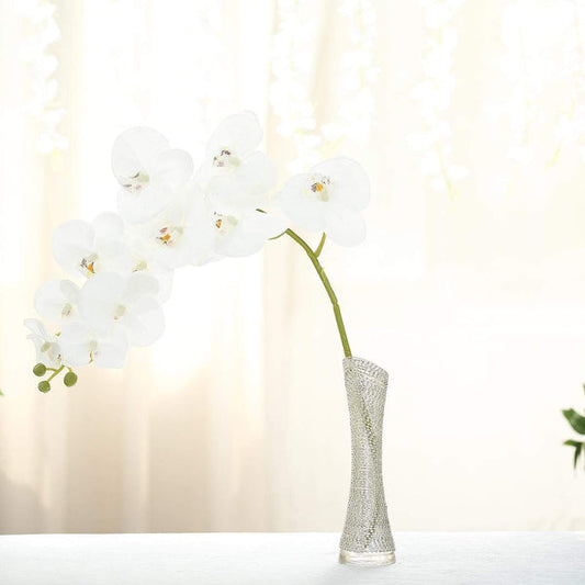 2 pcs 40 in tall Artificial Faux Silk Orchid Flowers Sprays Stems