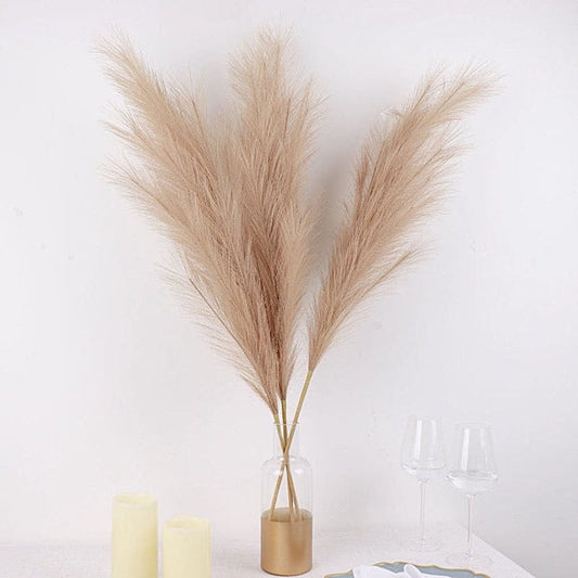 3 Stems 44" Silk Pampas Grass Artificial Plant Sprays