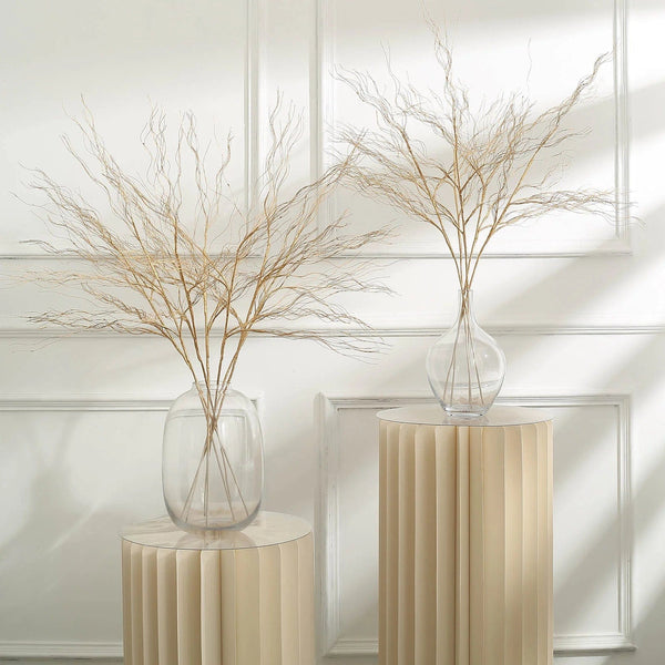 4 Metallic Gold 39" Long Stem Artificial Twigs Bendable Willow Sprays