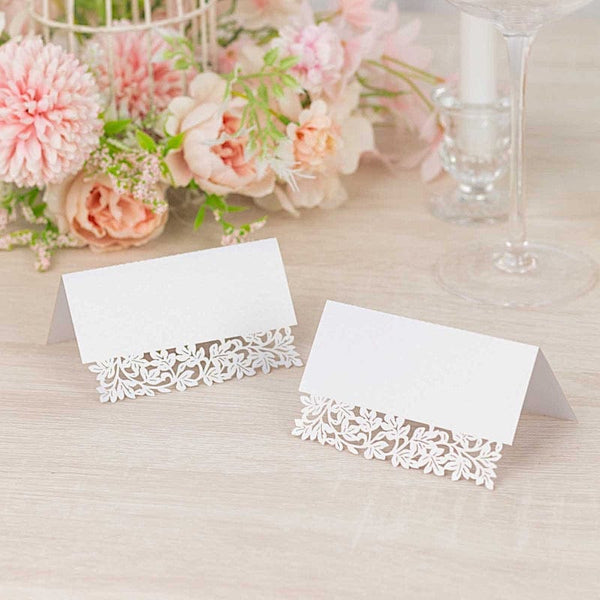 50 Laser Cut Leaf Vine Design Paper Table Name Place Cards