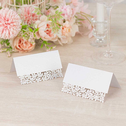 50 Laser Cut Leaf Vine Design Paper Table Name Place Cards