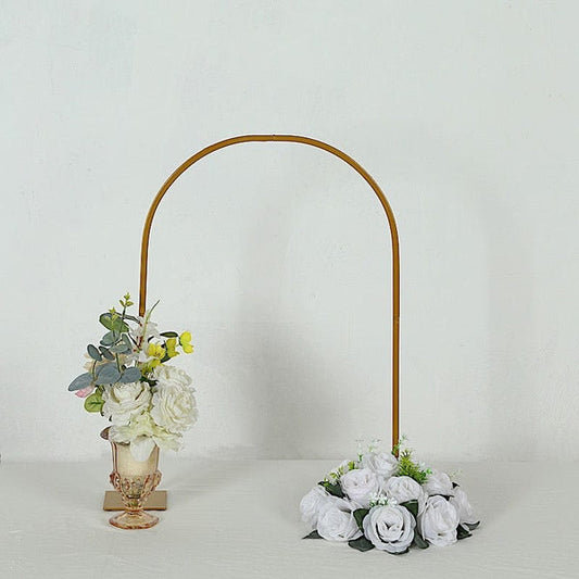 Gold 35 in Metal Flower Stand with Rounded Top Table Arch Centerpiece