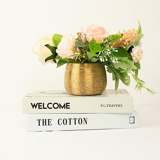 4 Metallic 3 in Round Ceramic Succulent Planters Flower Plant Pots