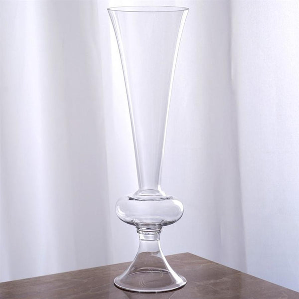 4 pcs 15" tall Clear Glass Trumpet Centerpiece Vases