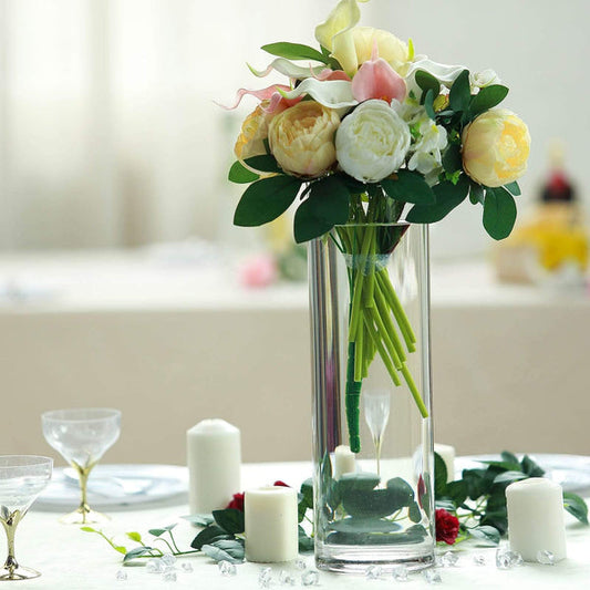 6 pcs 14" tall Clear Glass Cylinder Centerpieces Vases