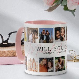 Be My Maid of Honor Photo Collage Mug