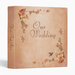 Beige Vintage Lilies Wedding Photo Album Binder
