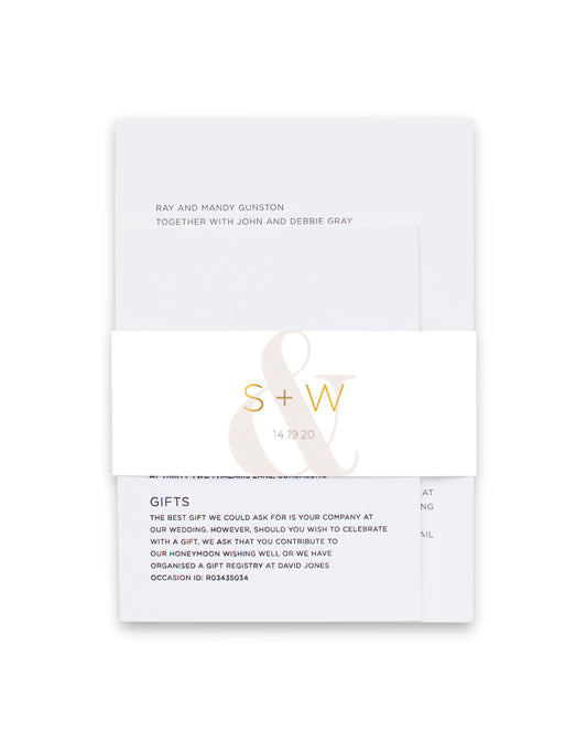 Elegant Type Invitation Belly Band by Shab M.