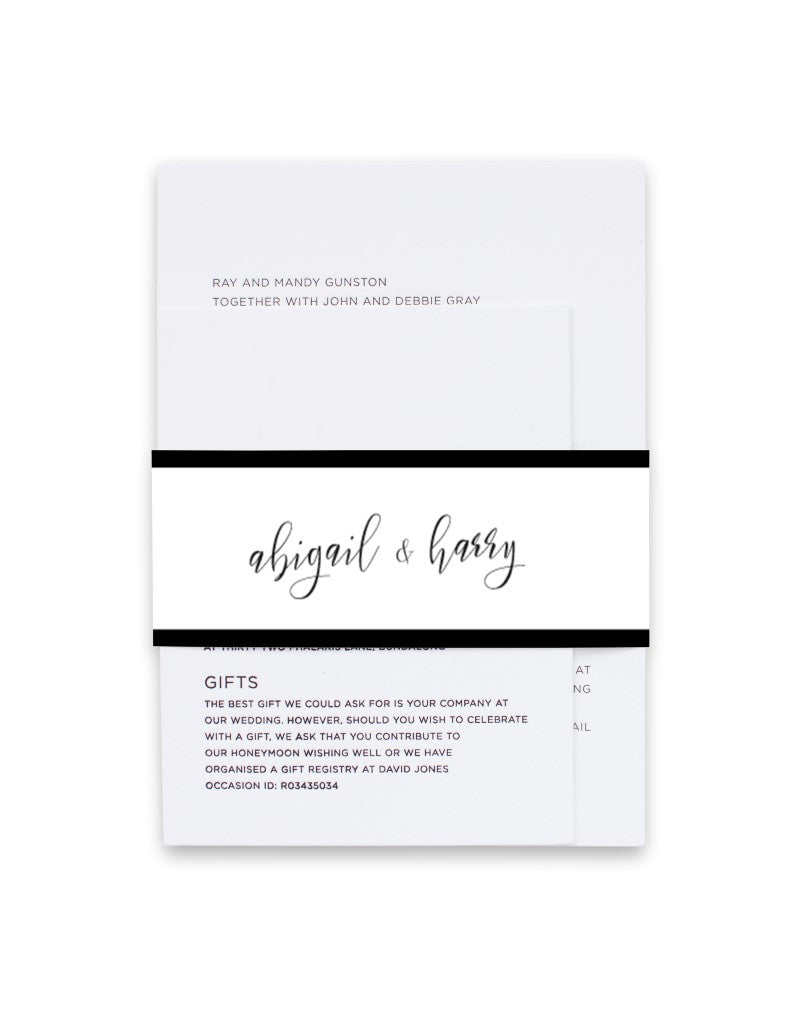 Sleek Border Invitation Belly Band by Nicole C.