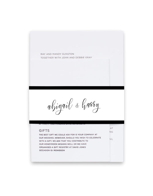 Sleek Border Invitation Belly Band by Nicole C.