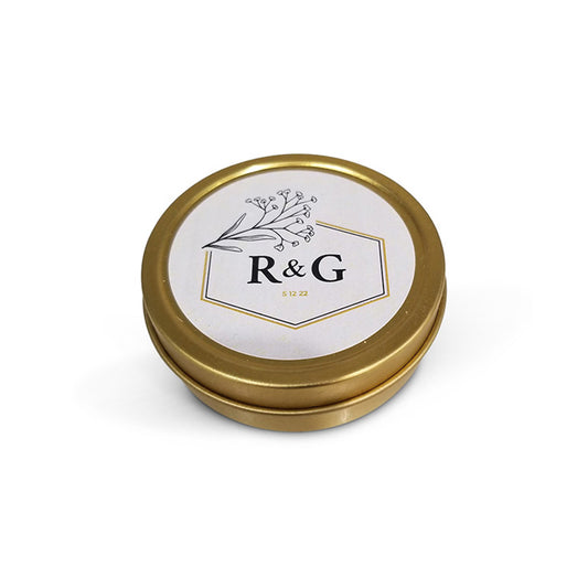 Gold Round Besomim Tins With Floral Design