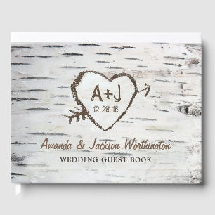 Birch Tree Bark Country Rustic Wedding Guest Book