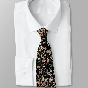 Black Boho Neck Tie