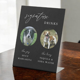 Black Wedding Dog Signature Cocktail Bar Sign