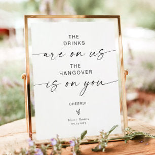 BLAIR Minimalist Wedding Open Bar Sign Modern