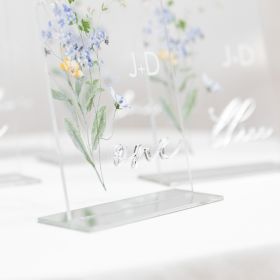 Clear Acrylic Wedding Table Sign - Welcome to Our Wedding