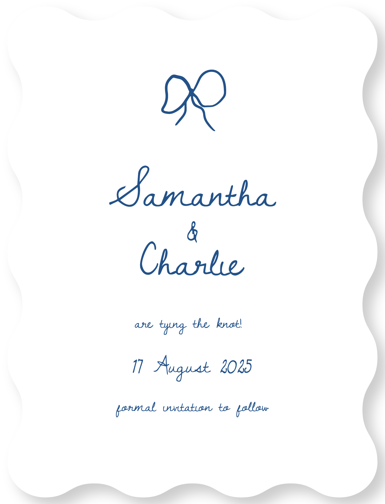 Blue Ribbon Save The Date Cards by Putri N.