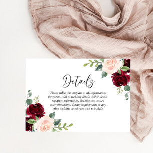 Blush Perfection: Watercolor Floral Wedding Enclosure Card