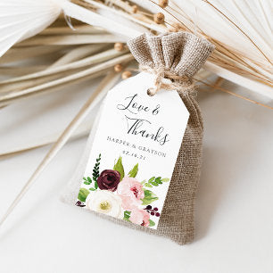 Blush Romance Wedding Favor Gift Tags