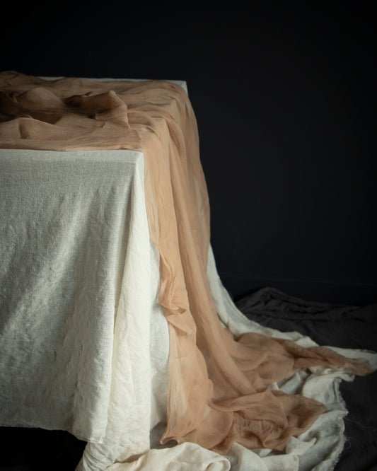 Blushing Peach {Sheer Silk Runner}