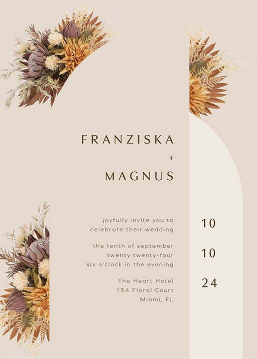 Bohemian Arch Wedding Invitations by Putri N.