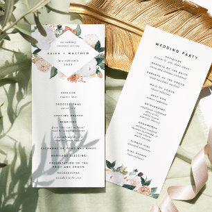 Boho Blooms Modern Floral Wedding Ceremony Program