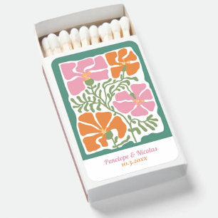 Boho Floral Wedding Favors Trendy Retro Matchboxes
