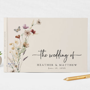Boho Floral Wedding Guest Book