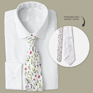 Boho Wildflowers Neck Tie