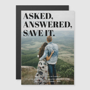 Bold and Cheeky Typographic Wedding Save the Date Magnetic Invitation